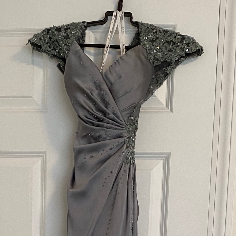 Jade Couture formal dress - Gray